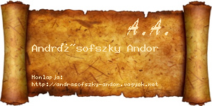 Andrásofszky Andor névjegykártya